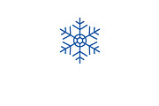 Christmas snowflake line icon