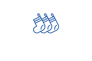 Christmas socks line icon concept