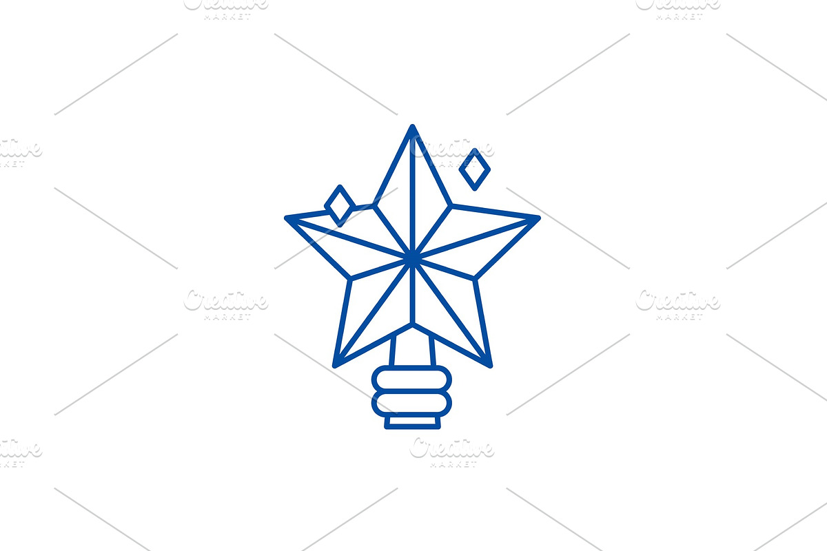 Christmas star line icon concept in Objects - product preview 8