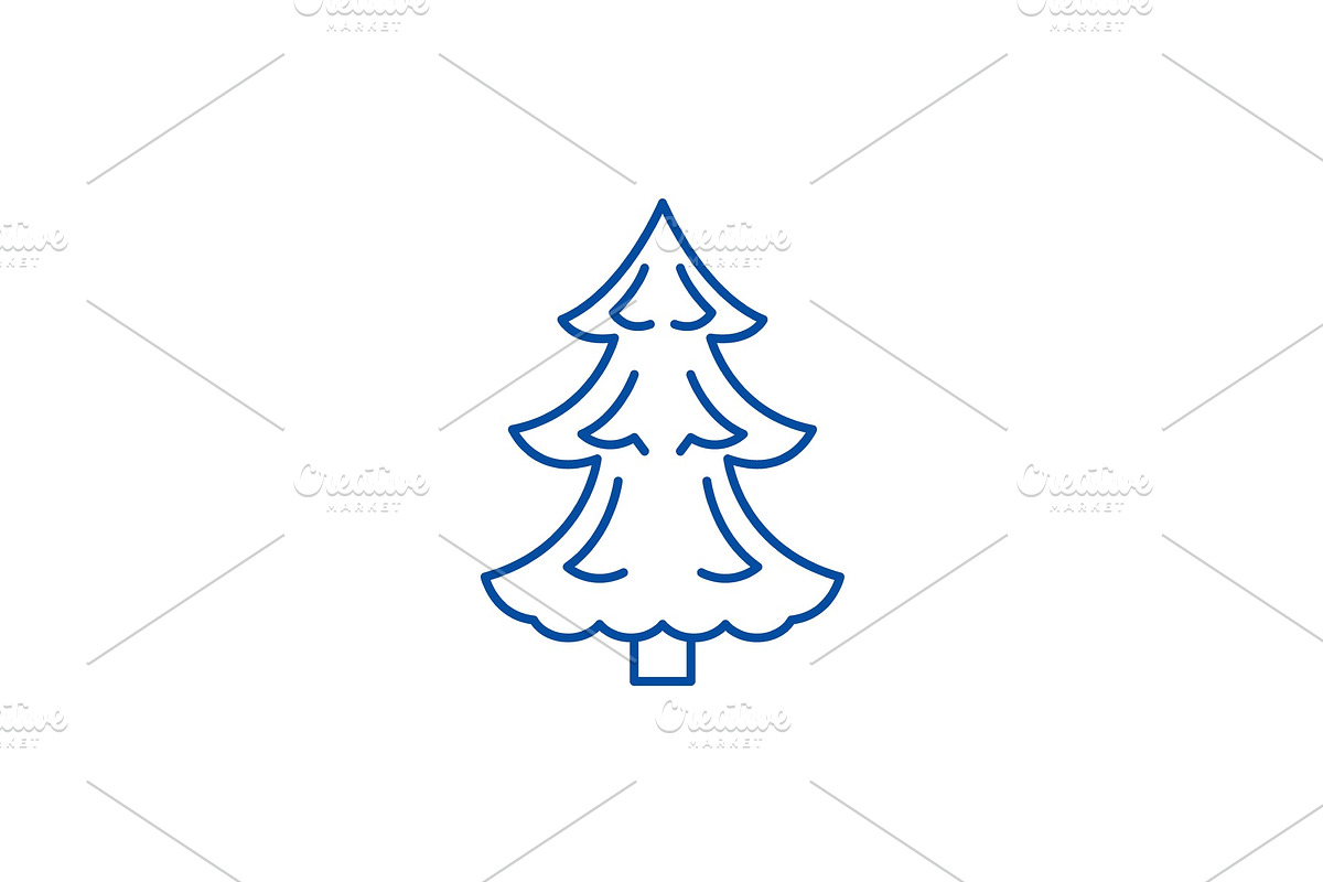 Christmas tree line icon concept in Objects - product preview 8