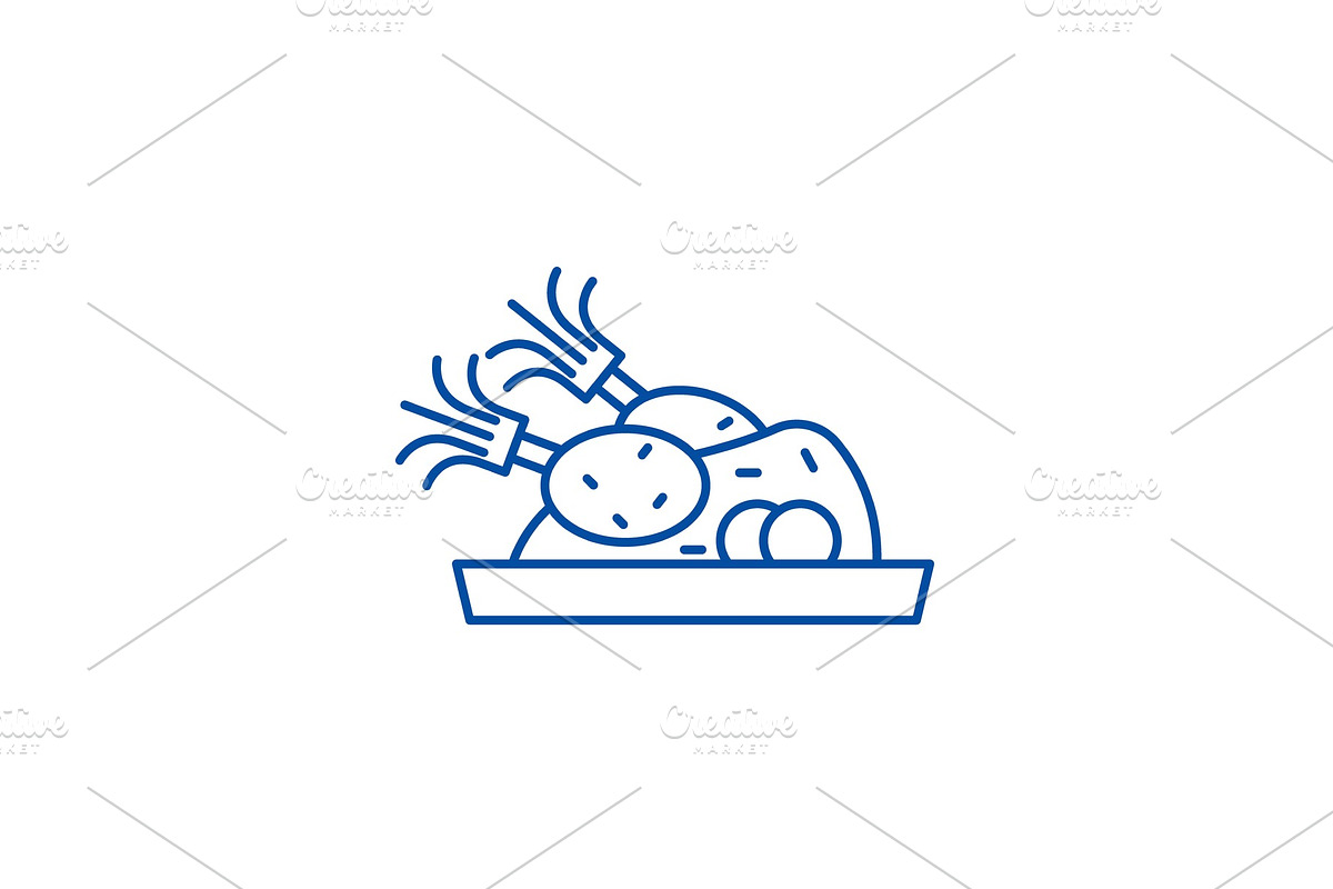 Christmas turkey line icon concept in Illustrations - product preview 8