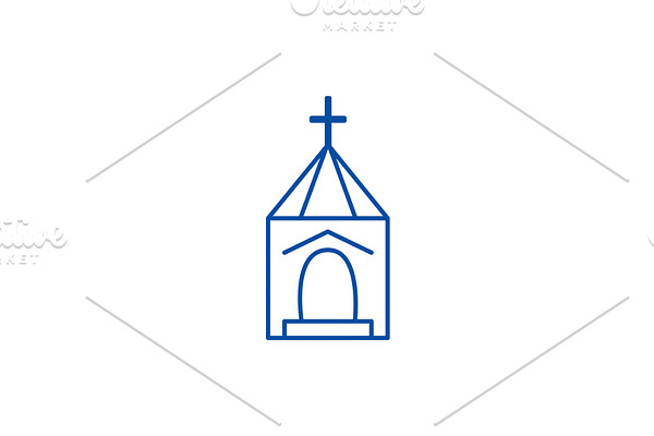 Church, wedding line icon concept