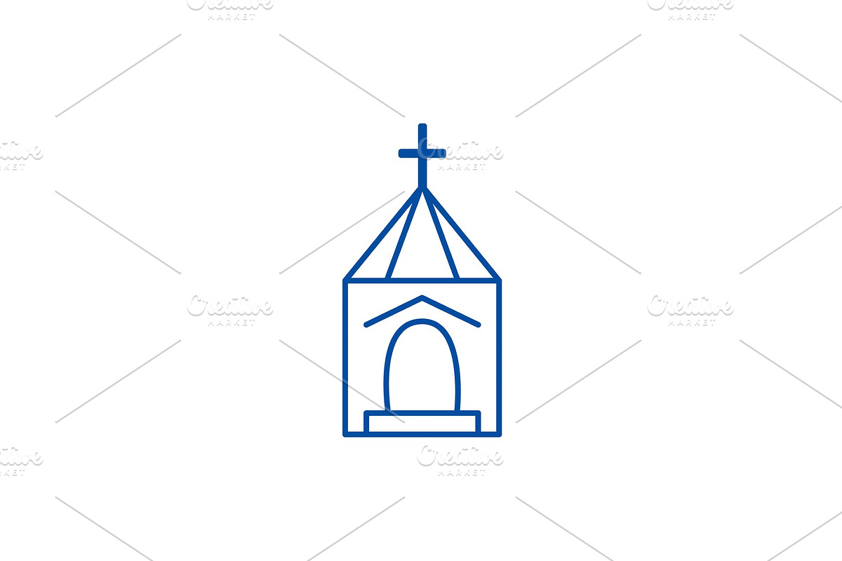 Church, wedding line icon concept in Illustrations - product preview 8