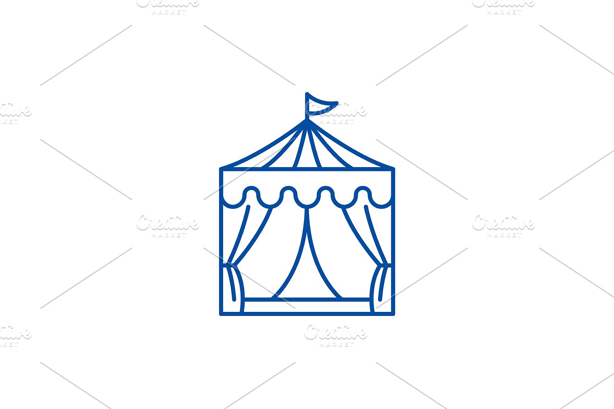 Circus line icon concept. Circus in Illustrations - product preview 8