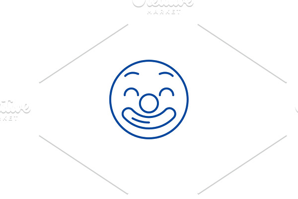 Circus emoji line icon concept