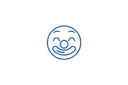 Circus emoji line icon concept