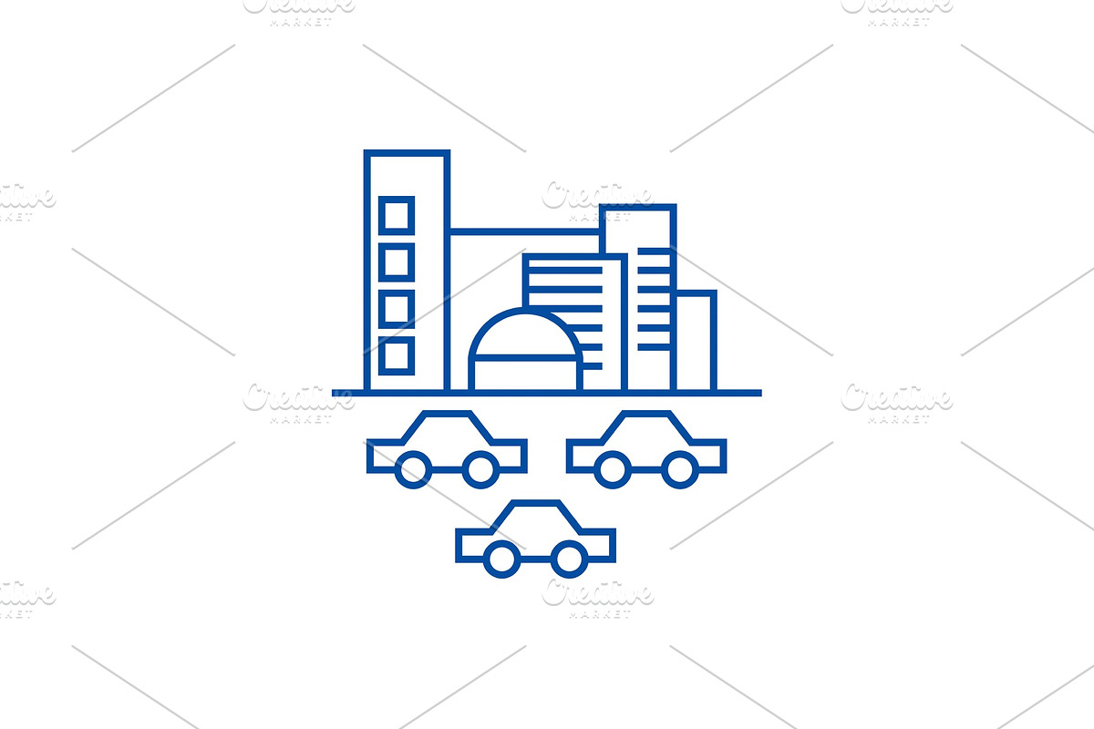 City,traffic, cars line icon concept in Illustrations - product preview 8