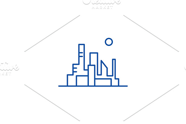 Cityscape of the capital line icon