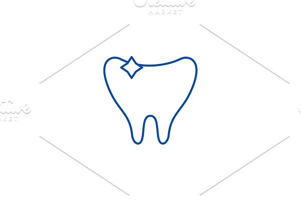 Clean tooth line icon concept. Clean