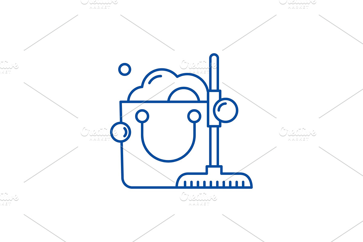 Cleaning service line icon concept in Illustrations - product preview 8