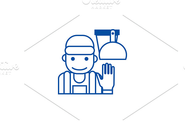 Cleaning service illustration line