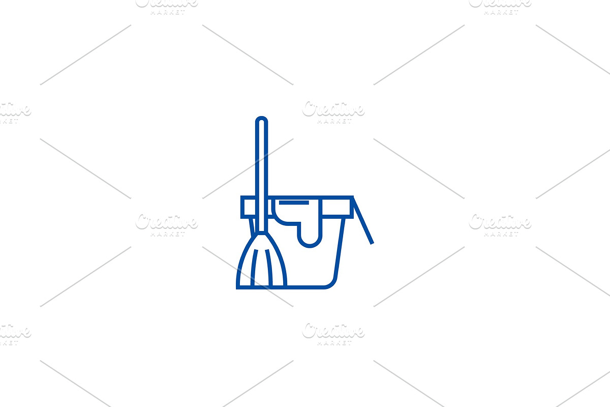 Cleaning service,bucket with a broom in Illustrations - product preview 8