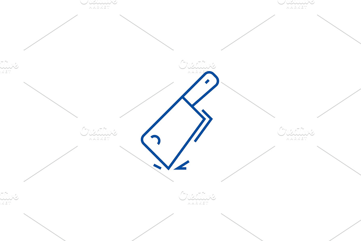 Cleaver line icon concept. Cleaver in Illustrations - product preview 8