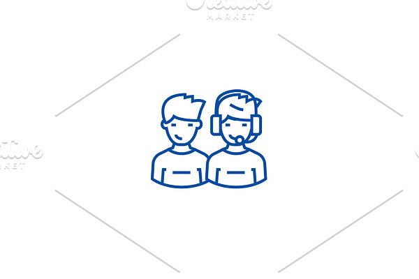 Client support team line icon