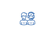 Client support team line icon