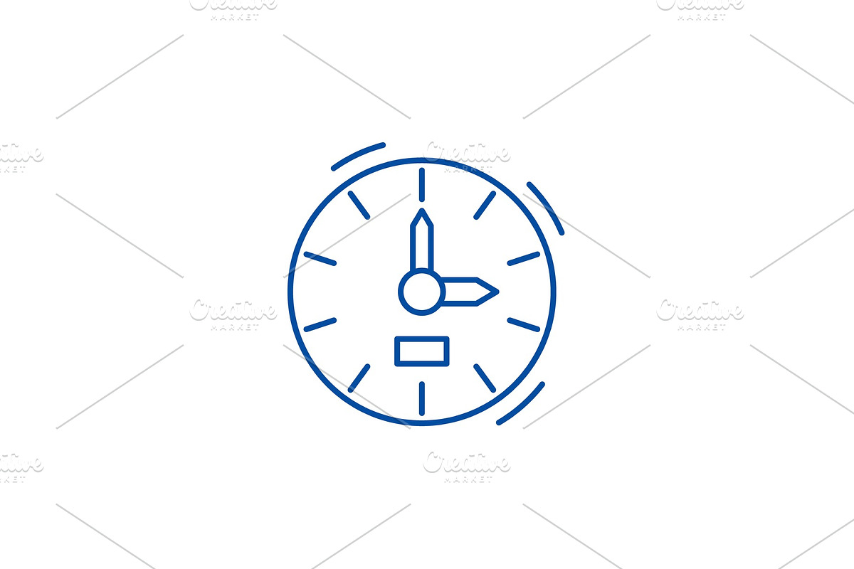 Clock line icon concept. Clock flat in Objects - product preview 8
