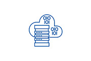 Cloud hosting line icon concept