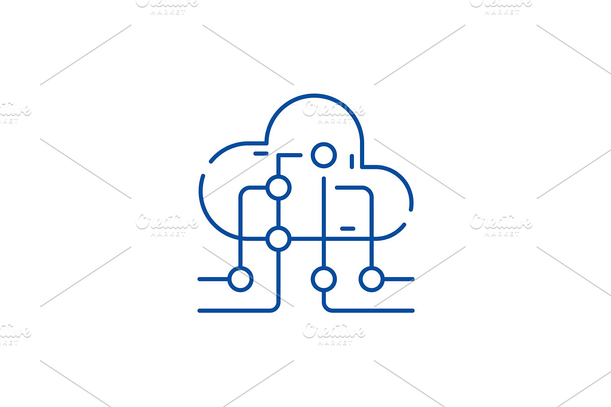 Cloud information technology line in Illustrations - product preview 8