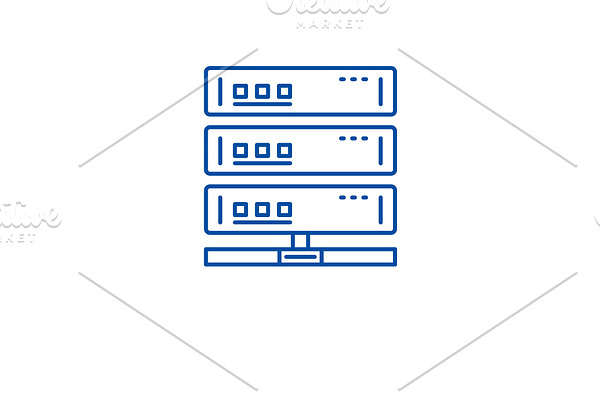 Cloud server line icon concept
