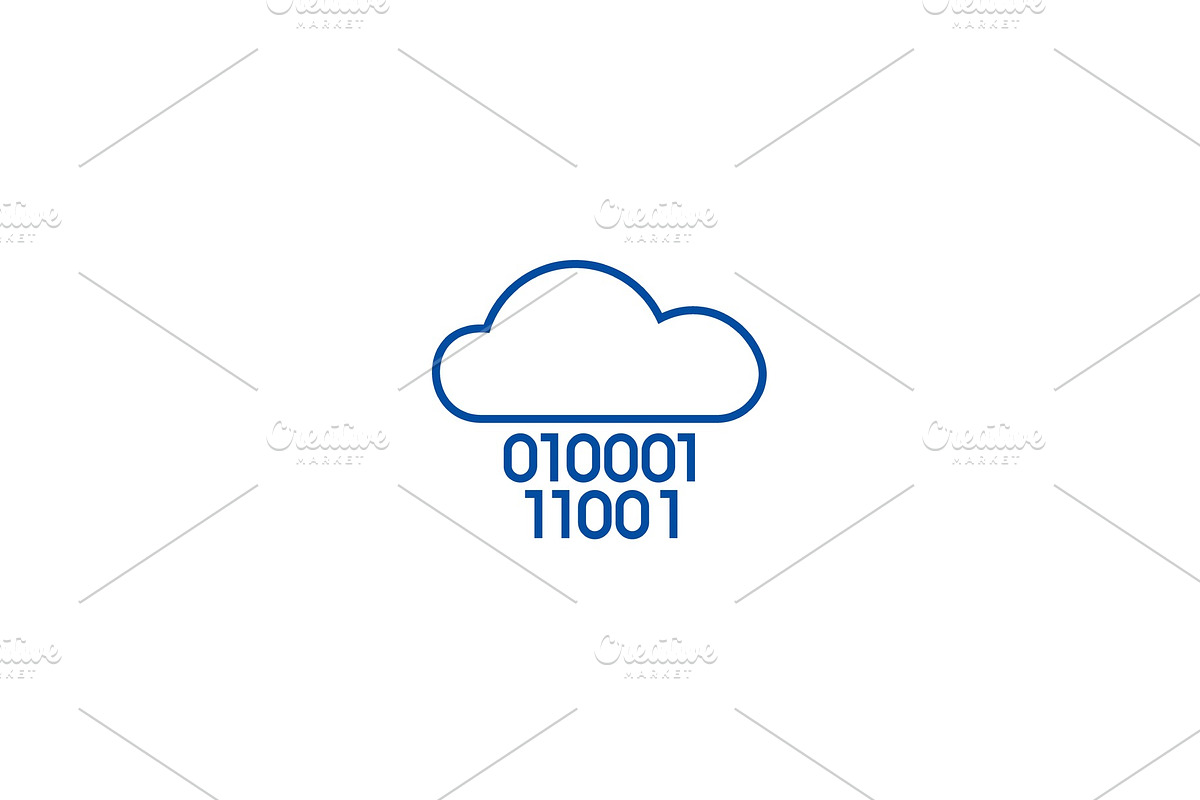 Cloud service,digits zero one,binary in Illustrations - product preview 8