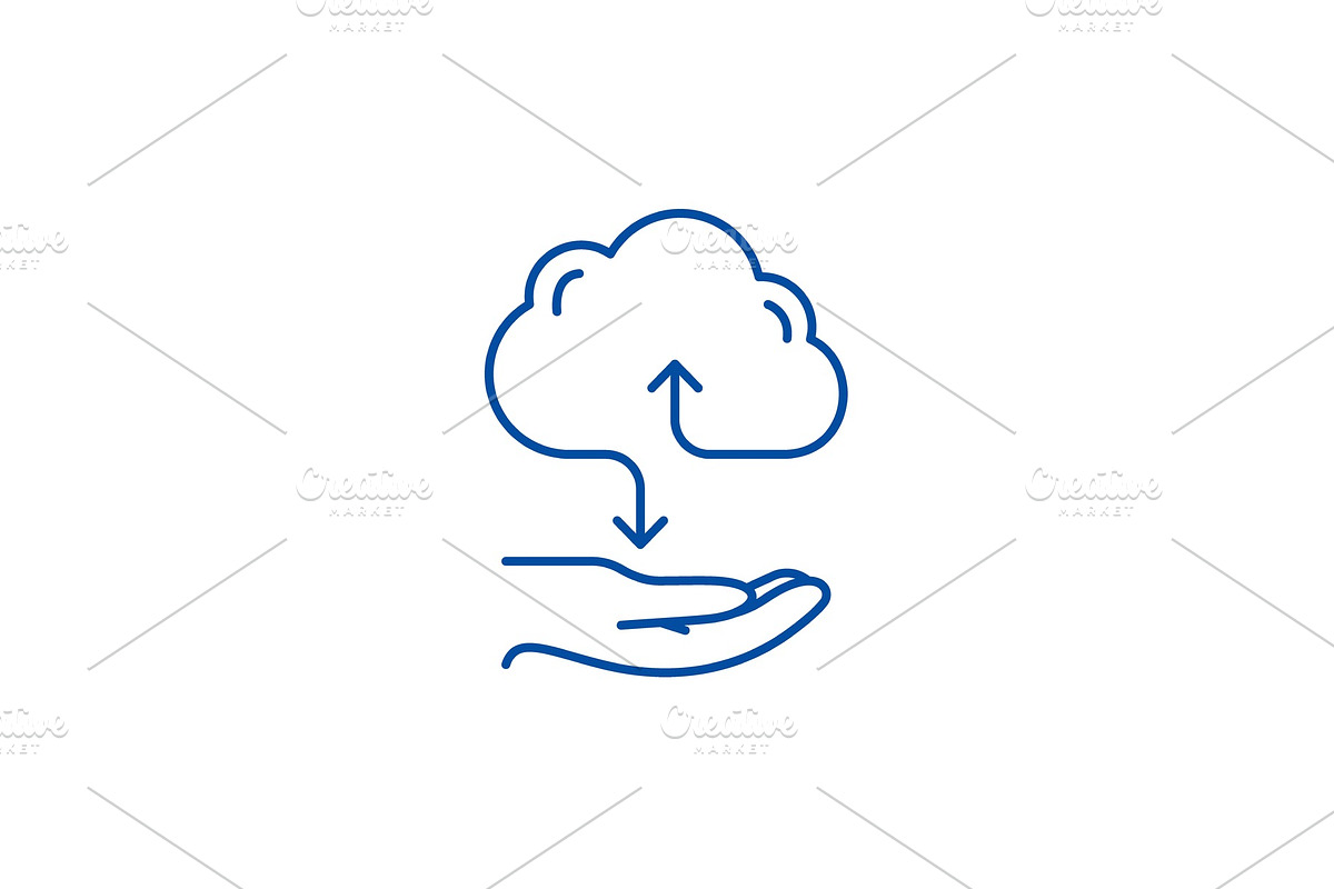 Cloud services line icon concept in Illustrations - product preview 8