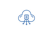 Cloud technologies system line icon