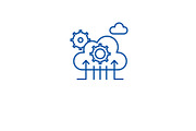 Cloud technology line icon concept