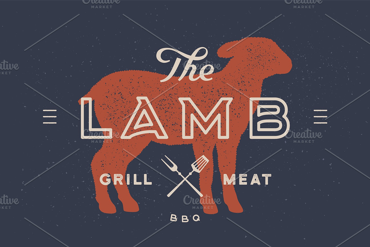 Lamb. Logo with lamb or sheep in Illustrations - product preview 8