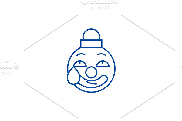 Clown emoji line icon concept. Clown