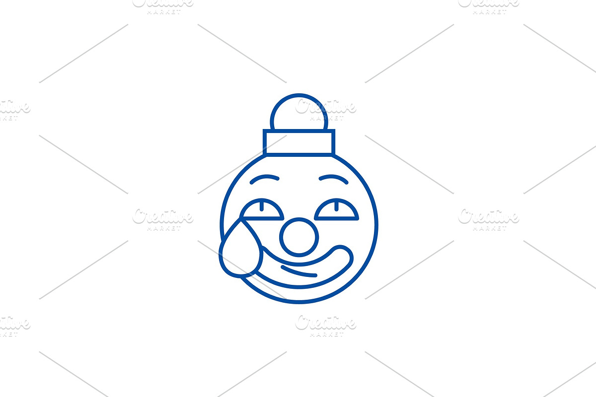 Clown emoji line icon concept. Clown in Objects - product preview 8