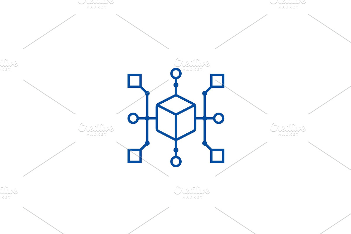 Cluster diagram line icon concept in Illustrations - product preview 8