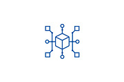 Cluster diagram line icon concept
