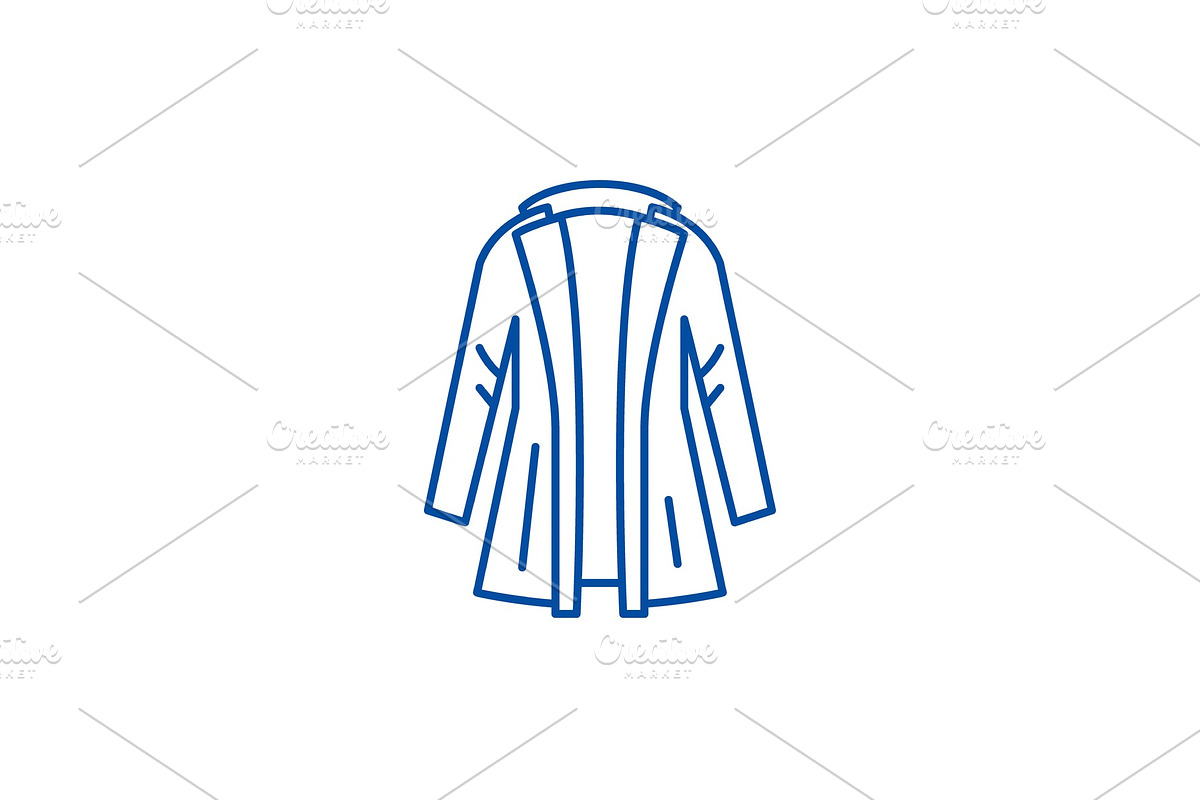 Coat line icon concept. Coat flat in Illustrations - product preview 8