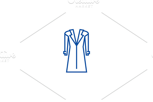 Coat,topcoat line icon concept. Coat