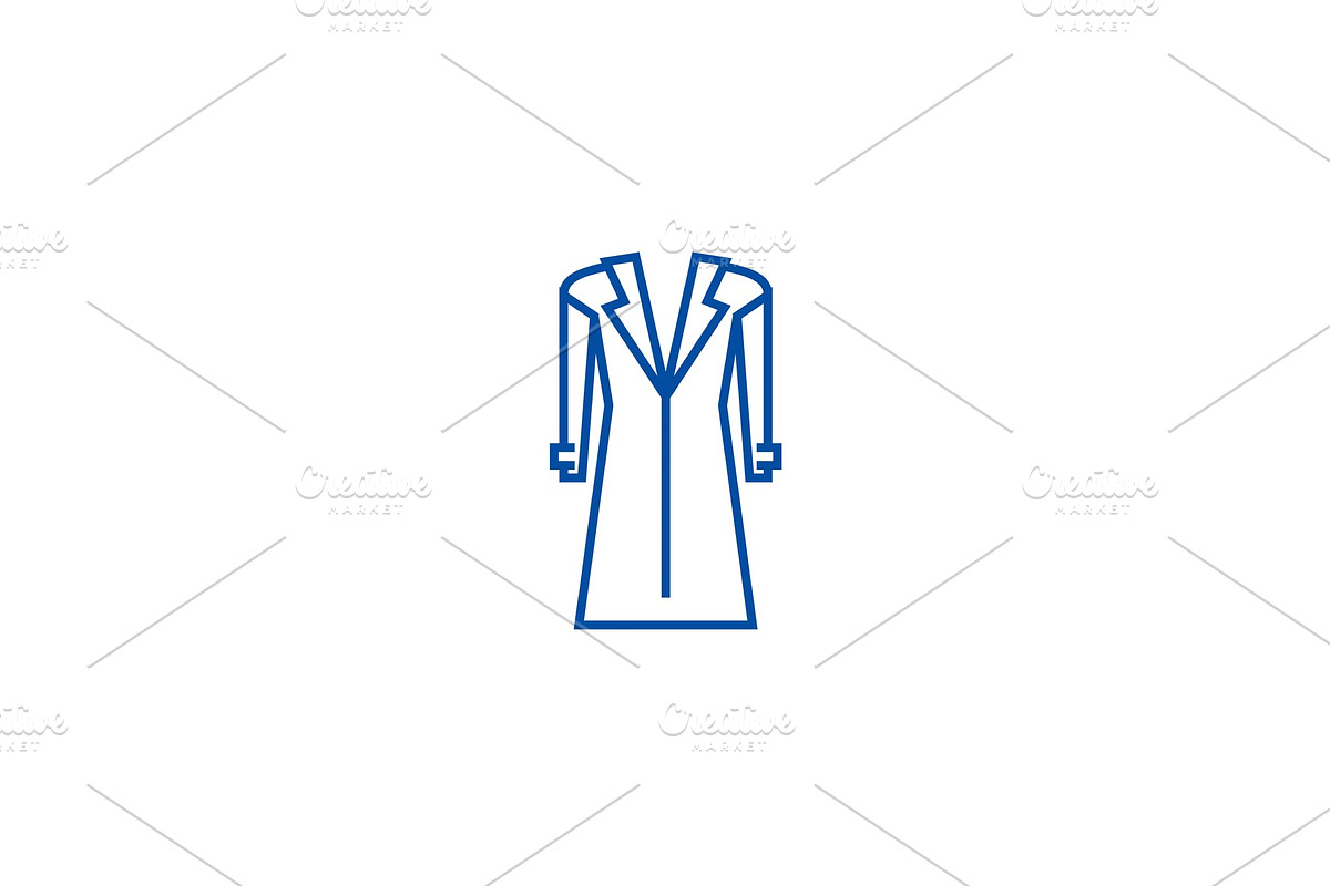 Coat,topcoat line icon concept. Coat in Illustrations - product preview 8