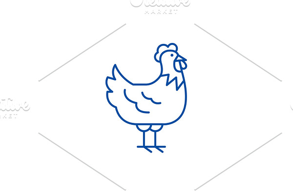Cock line icon concept. Cock flat