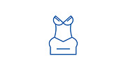 Cocktail dress line icon concept