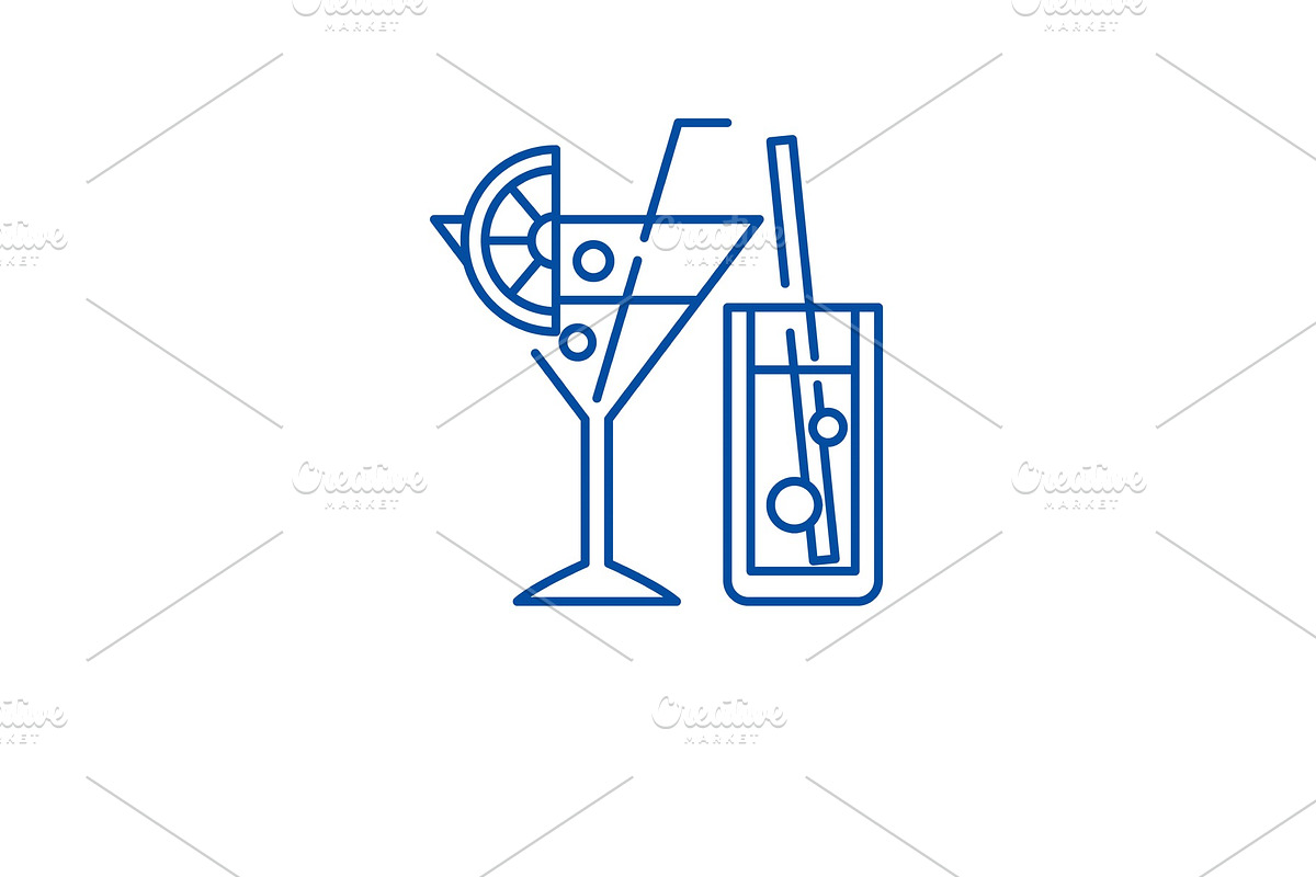Cocktail menu line icon concept in Illustrations - product preview 8