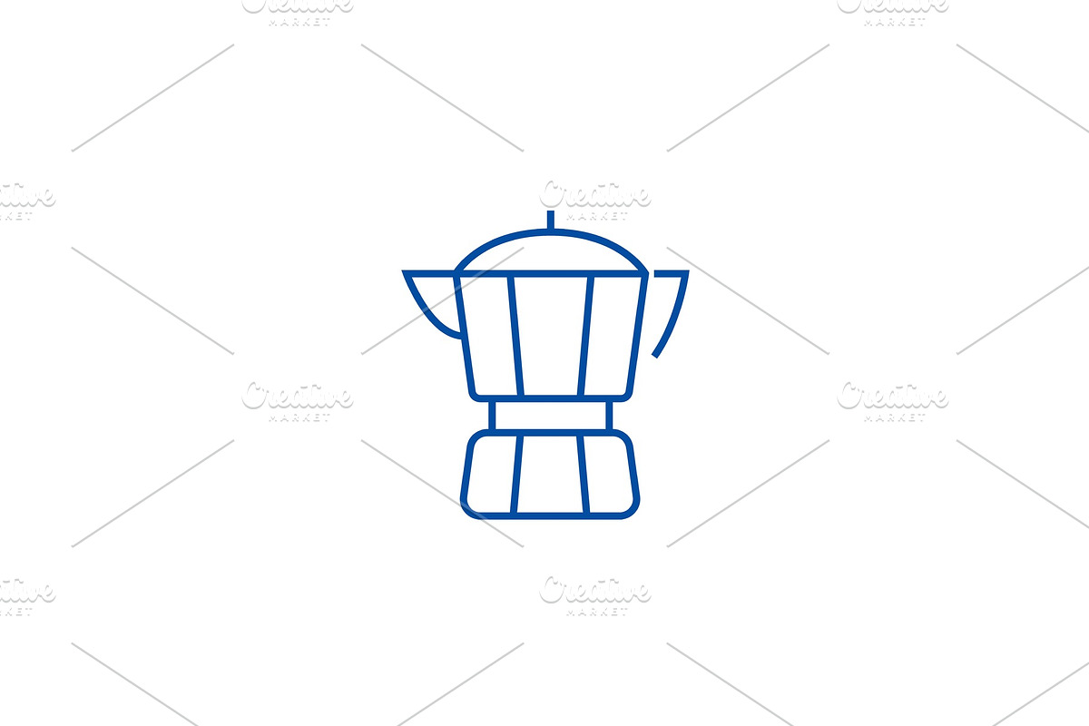 Coffee maker line icon concept in Illustrations - product preview 8
