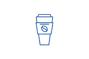 Coffee mug with you line icon