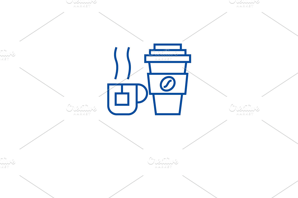 Coffee mug, tea cup line icon in Illustrations - product preview 8