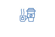Coffee mug, tea cup line icon