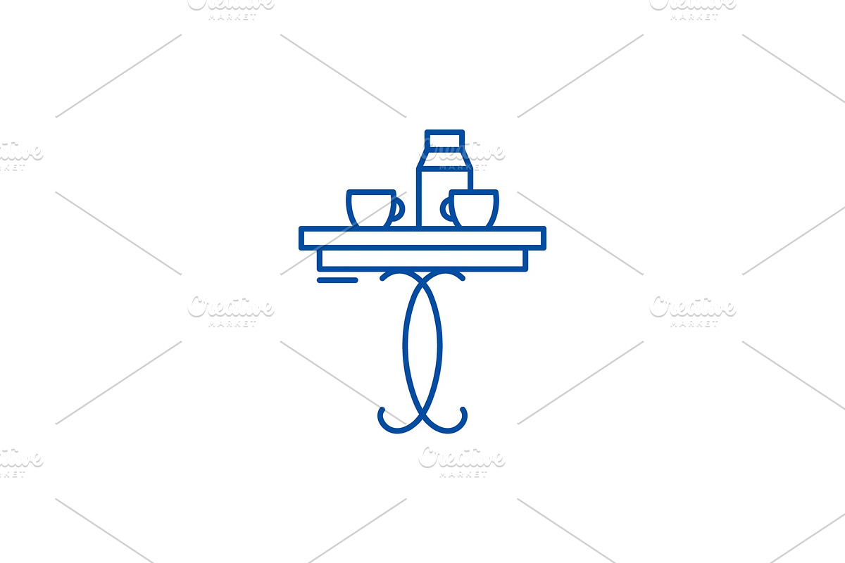 Coffee table line icon concept in Illustrations - product preview 8