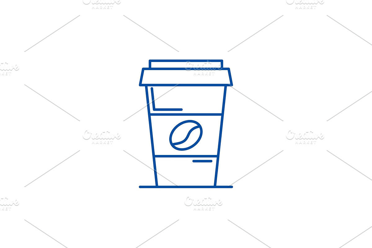 Coffee to go line icon concept in Illustrations - product preview 8
