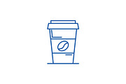 Coffee to go line icon concept