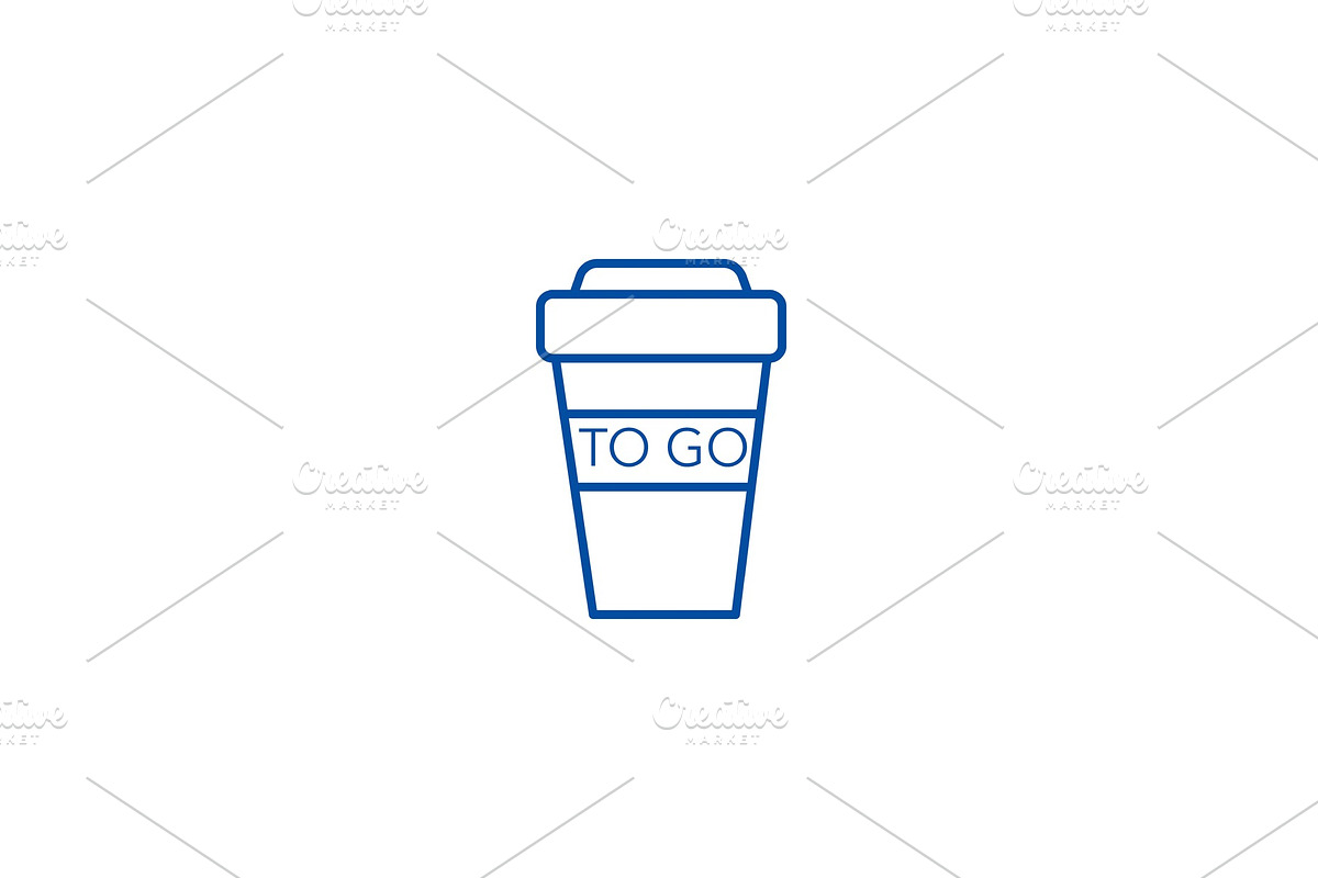 Coffee to go cup line icon concept in Illustrations - product preview 8