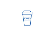 Coffee to go cup line icon concept