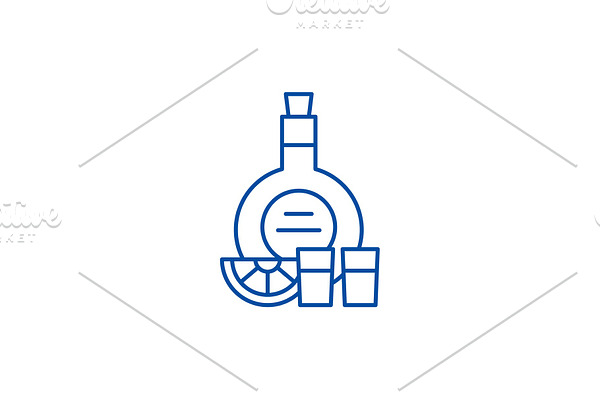 Cognac line icon concept. Cognac