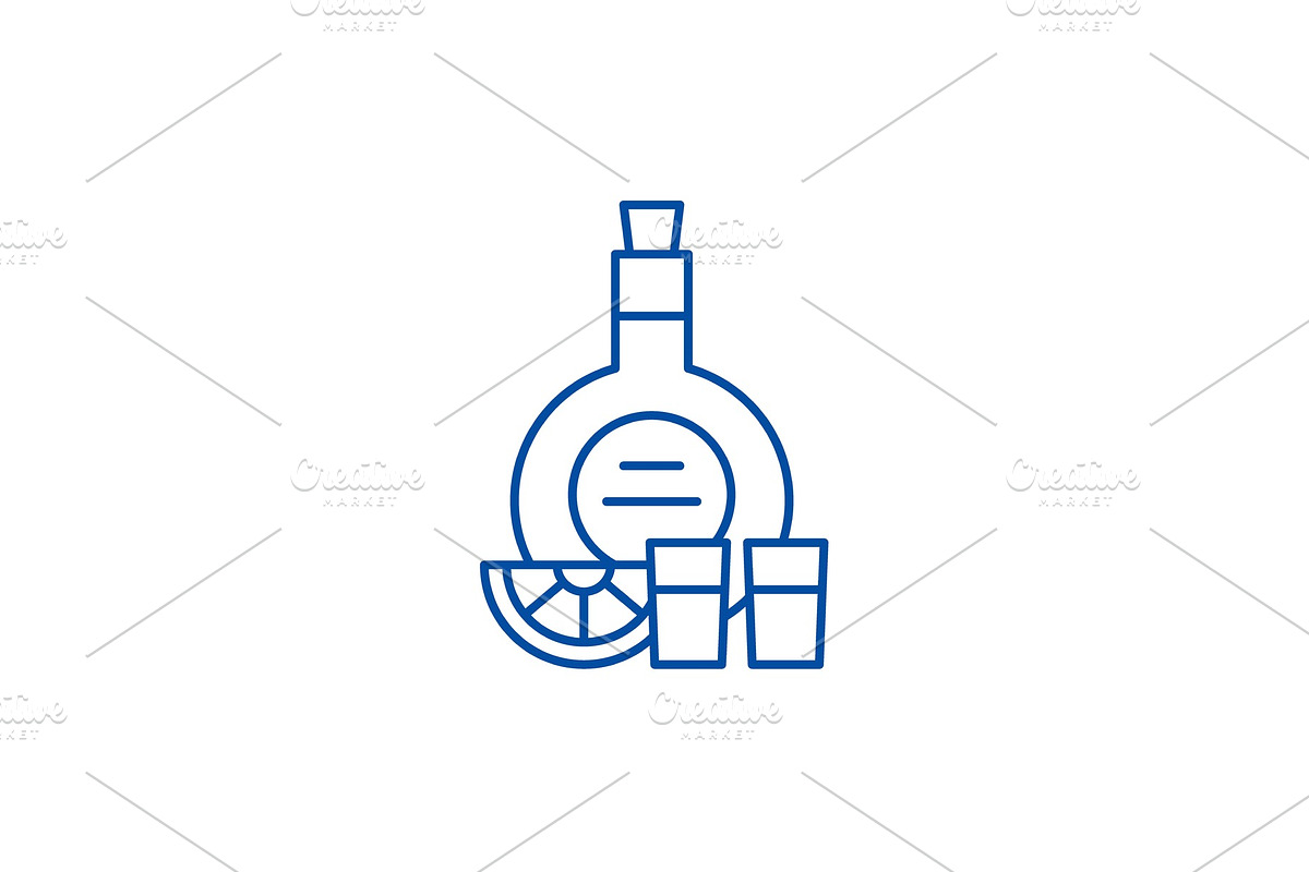 Cognac line icon concept. Cognac in Illustrations - product preview 8