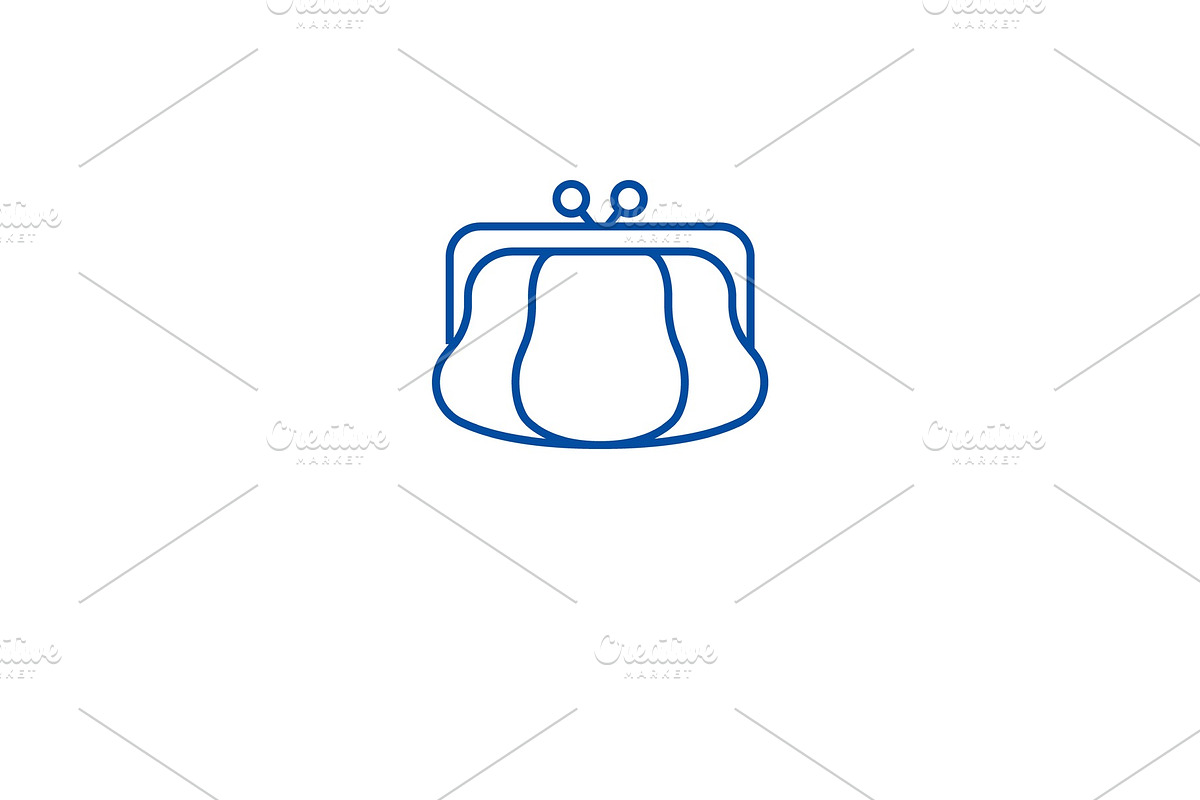 Coin purse line icon concept. Coin in Illustrations - product preview 8
